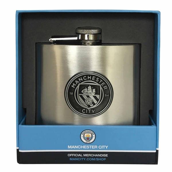 Manchester City FC Stainless Steel Hip Flask, Drinkware, Sports, Gift