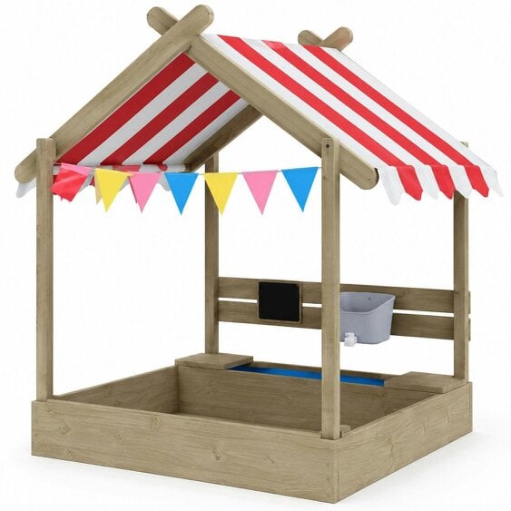 Neo Wooden Sandbox Canopy Outdoor Garden Sand Pit