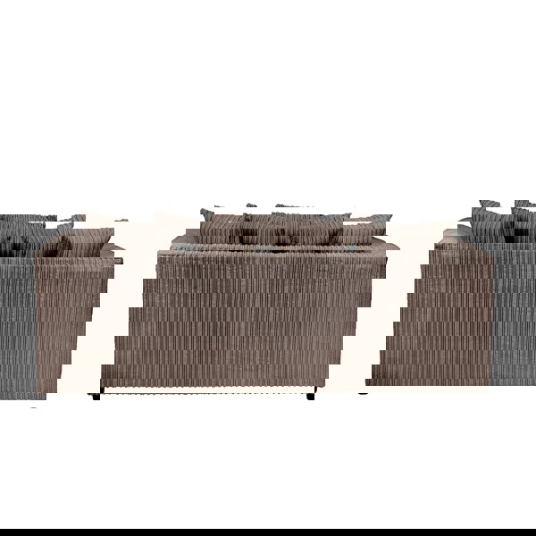 SQUAREBOXX Dylan Jumbo Cord 3+2 Seater Fabric Sofa in Chocolate