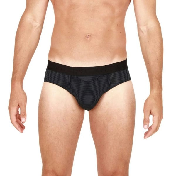Hom Simon Stripe Modal Stretch Mini HO1 Brief, Black