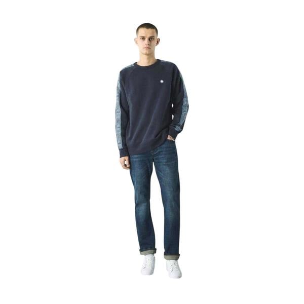 Pretty Green Mens Paisley Regular Raglan Sweatshirt - Navy - 
