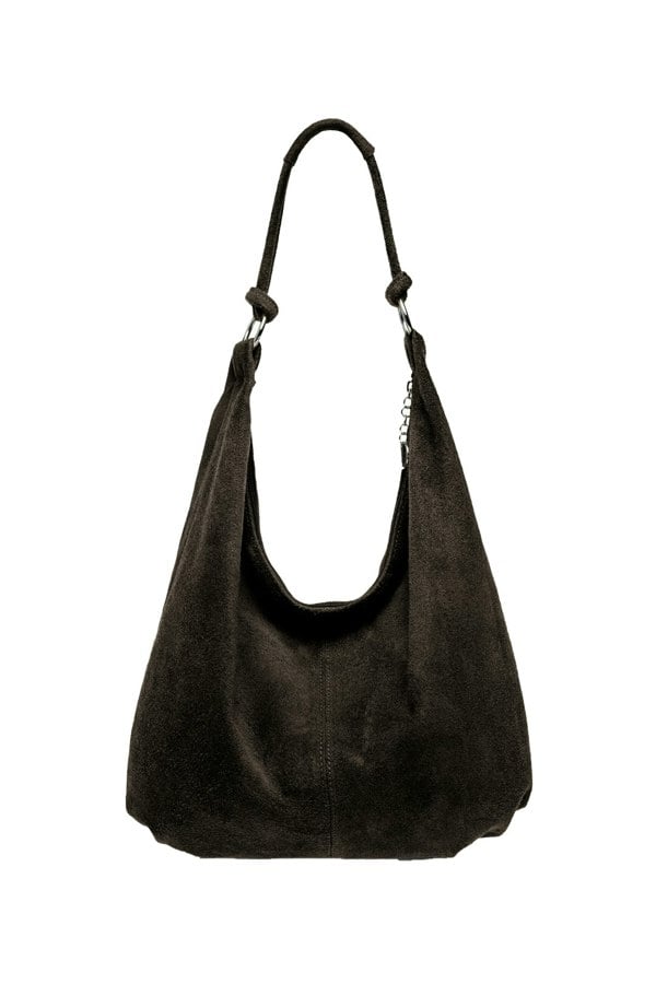 Kitise Large Slouch Italian Suede Leather Hobo Tote Bag