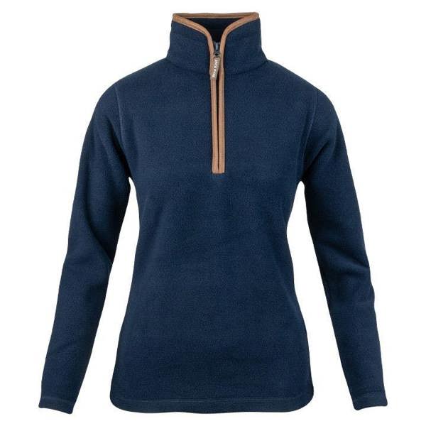 Navy Jack Pyke Ladies Fleece Pullover with brown trim