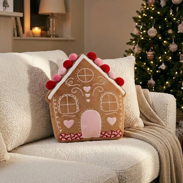 Garden Greatness Gingerbread House Decorative Cushion