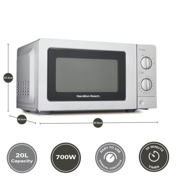 Hamilton Beach 20L Standard Microwave - Silver
