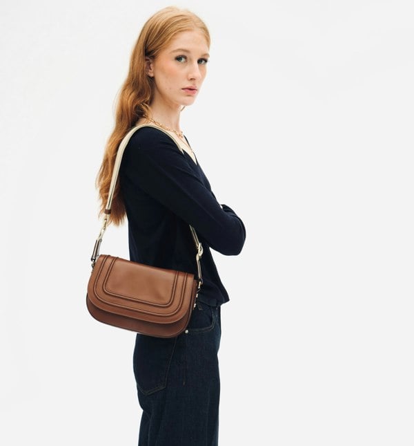 Apatchy London The Mimi Midi Tan Leather Bag