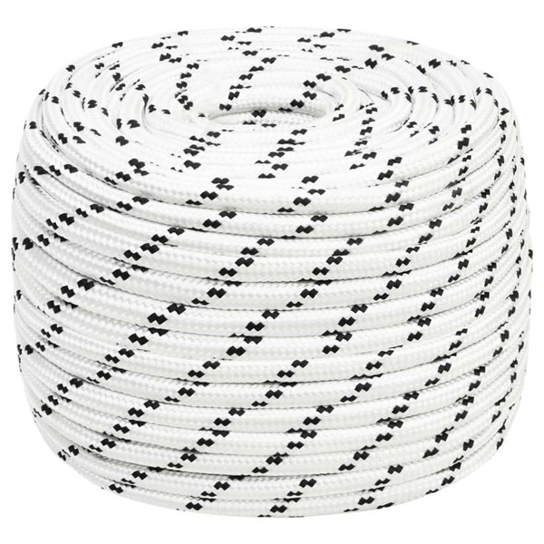 Berkfield Braided Boat Rope White 14 mmx25 m Polyester