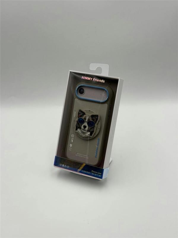 Nimmy Friends Nimmy Glasses Cool Dog Face Case with Detachable MagSafe Grip Stand for iPhone 17 Air 6.5" Grey Blue - N-YJKM-CXZJ-IP17-AIR- 028