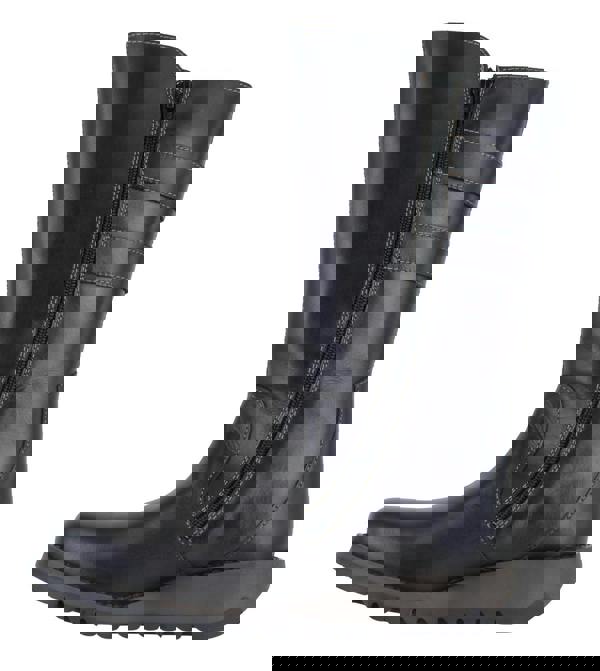 Fly London Suli Womens Zip-Up Wedge Leather Buckle Mid Calf Boots