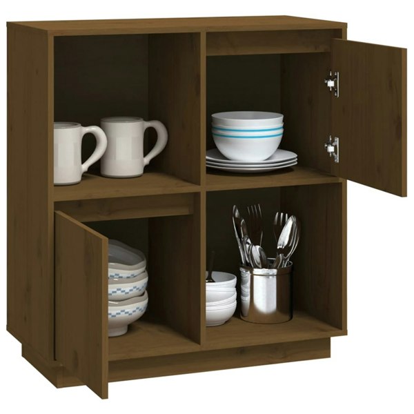 Berkfield Sideboard Honey Brown 74x35x80 cm Solid Wood Pine