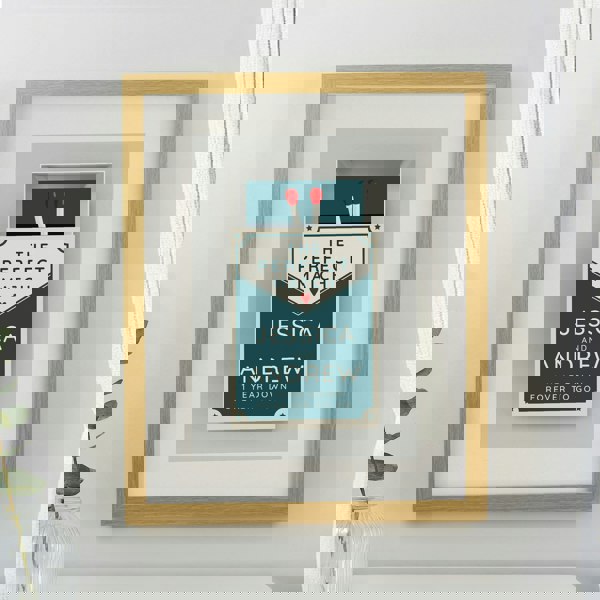 Personalised Memento Company Personalised Perfect Match Oak Poster Frame