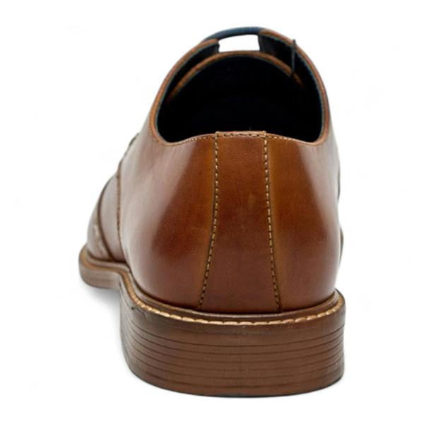 Ben Sherman Men's Tan Leather Wingtip Oxford Brogue Dress Shoes