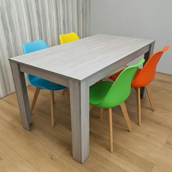 Kosy Koala Modern Grey Dining Table Set with 4 Modern Mix Plastic Chairs Kitchen Dining Furniture Set