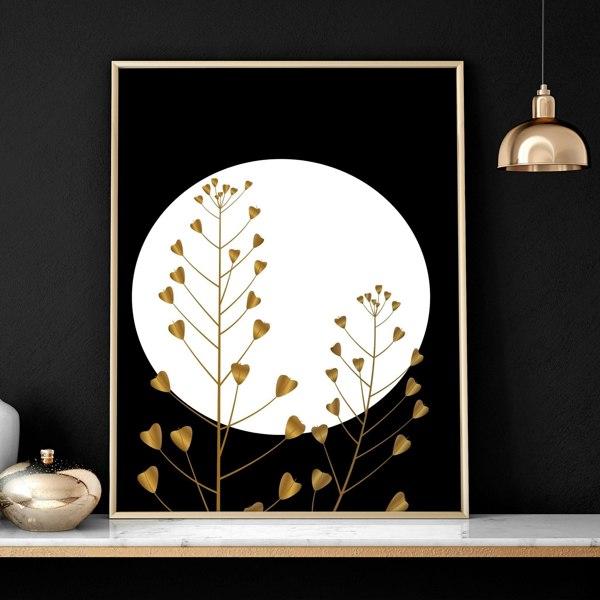 Black wall art for living room | set of 3 wall art prints