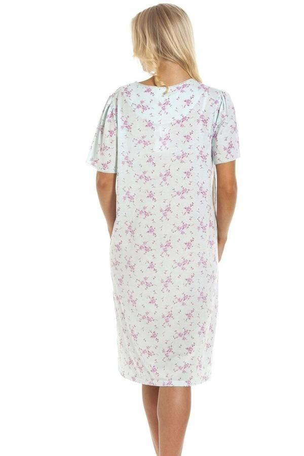 Womens PolyCotton Short Sleeve Floral Nightdresses