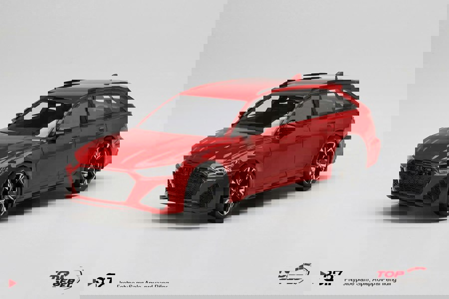TSM Audi RS6 Avant Carbon Black Tango Red 1:18 Scale TSM TS0327