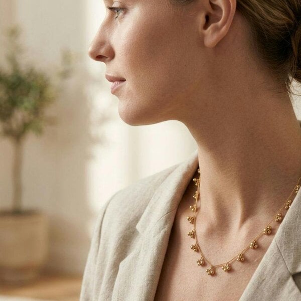 The Colourful Aura Gold Ball Cluster Charm Necklace | 18ct Gold Plated