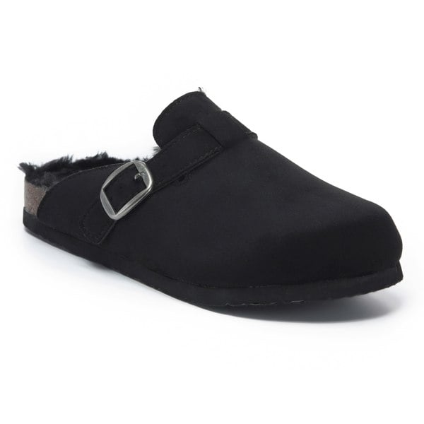 VIVASHOES Womens Suede Slip-On Buckle Clog – Classic Closed-Toe