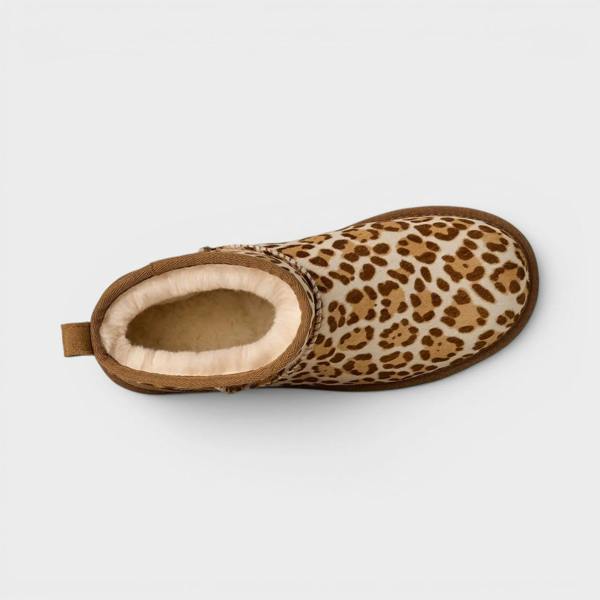 UGG Women's Classic Ultra Mini Plains Boot Felicity Leopard Jasmine