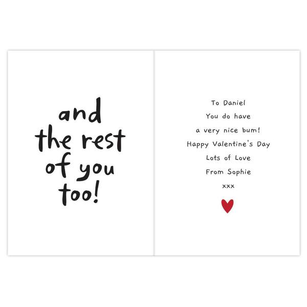 Personalised 'I Like Your Bum' Card - alternative angle