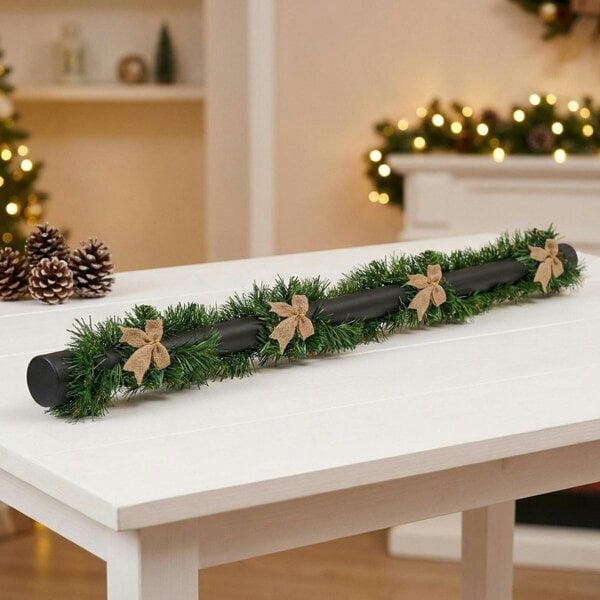 Garden Greatness Vibrant Christmas Tinsel Garland with Bows