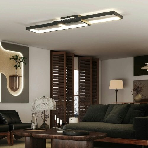 Bobobiy LED Ceiling Light, Flush Mount Ceiling Lamp with 3000-6000K Colour Temperatures, Black