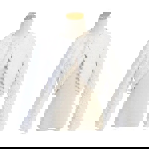 White cuddle bolero on mannequin