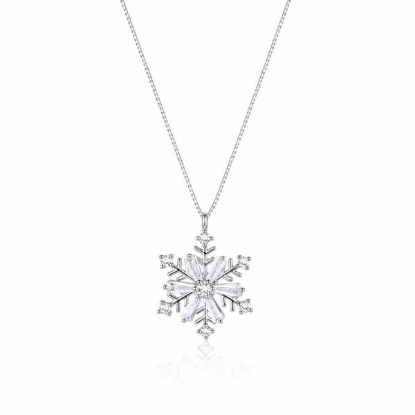 Spero London Sterling Silver Snowflake Necklace