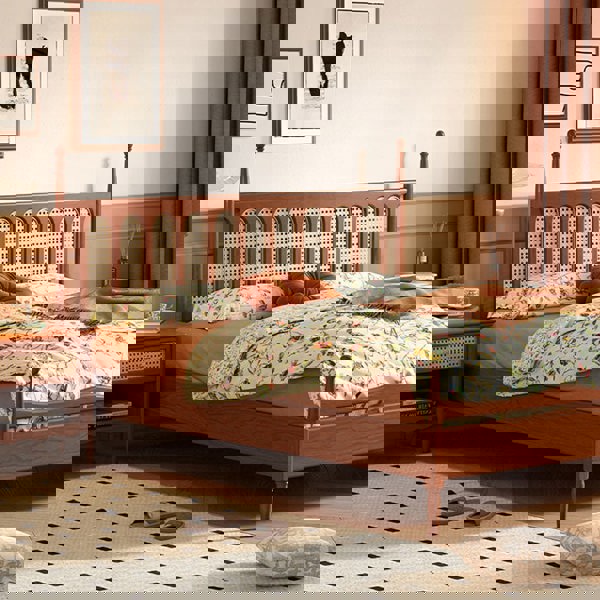 Flora King Size Bed, Cherry Wood-Rit Concept-Rit Concept