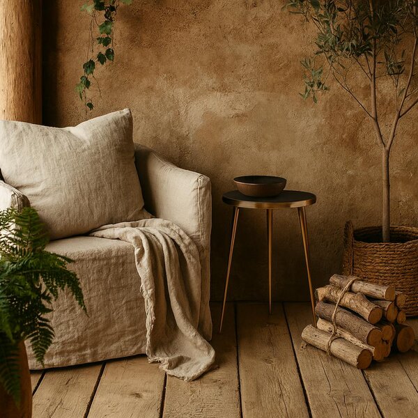 Wyld Haus Austria Black and Brass Round Side Table