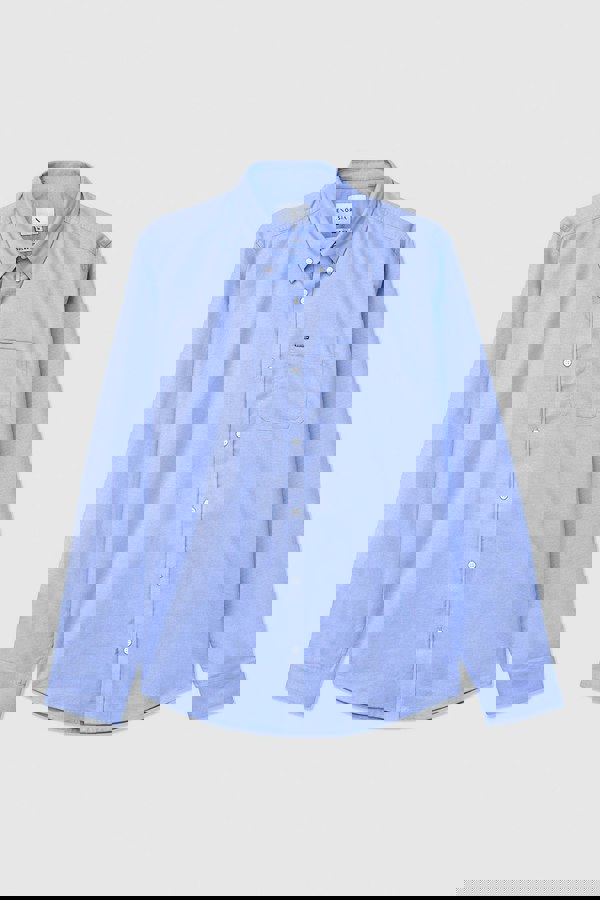 ENORSIA Men Button Down Collar Long Sleeve Shirt