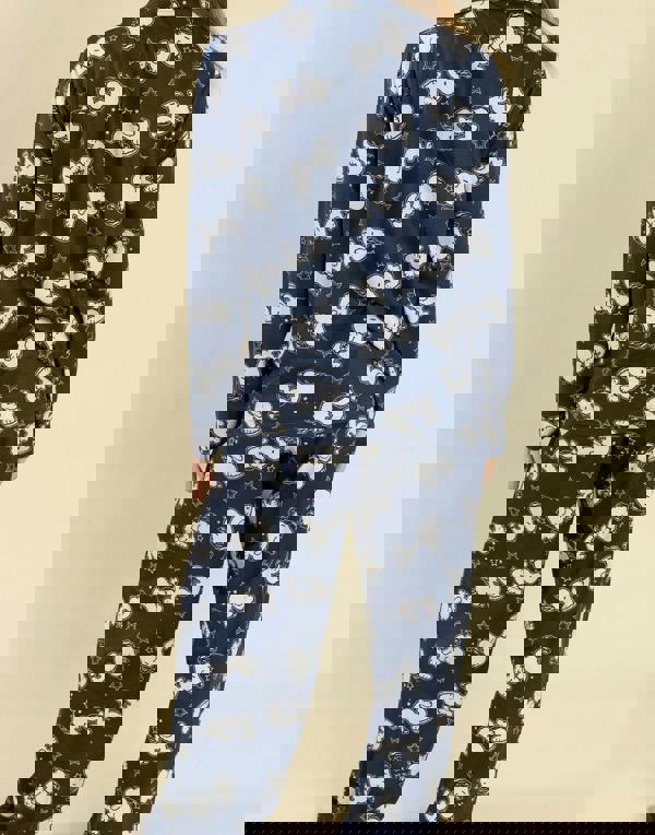 Peanuts Womens Blue Snoopy Long Sleeve Long Leg Pyjama Set