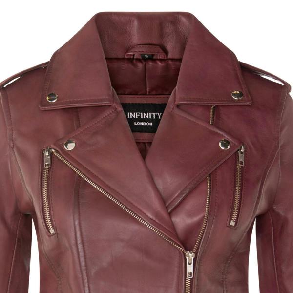 Infinity Leather Womens Leather Brando Biker Jacket - Orlando