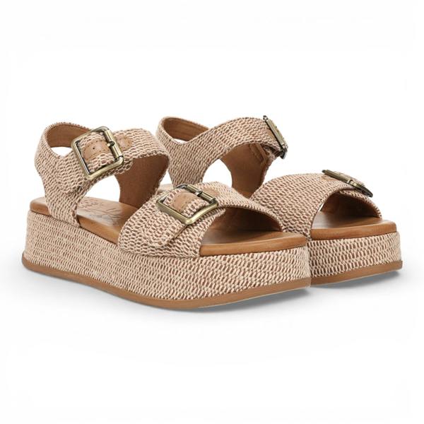 Blowfish Malibu Magical- Women's Beige Faux Leather Platform Sandals