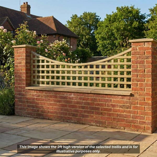 Premier Garden Supplies Privacy Concave Top Fence Panel Topper 6ft x 1-6ft Garden Trellis Curved Lattice Panels for Fencing, Pergola & Patio - Wood - 3, 4 or 5 - 5 Pack Height: 3ft x Width: 6ft (182.8cm) x 5 Pack