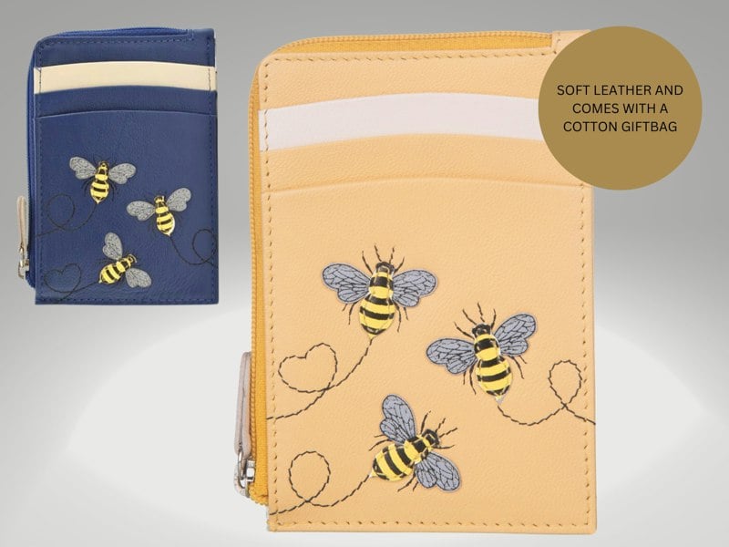Mala Leather Suri Bee Coin & Card RFID Leather Purse