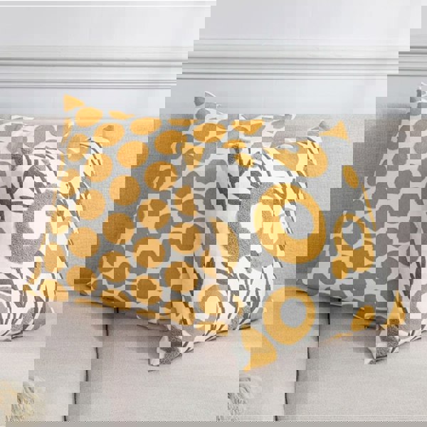 Anyhouz Anypillow Pillowcase White With Yellow Boho Floral Embroidered Decorative Cushion Cover