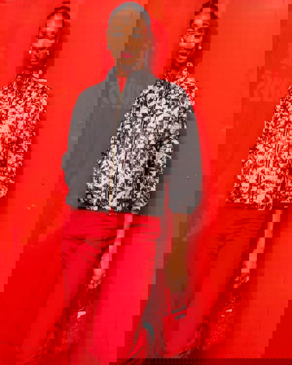 Lioness by TF Monochrome Paint  Brocade Jacket