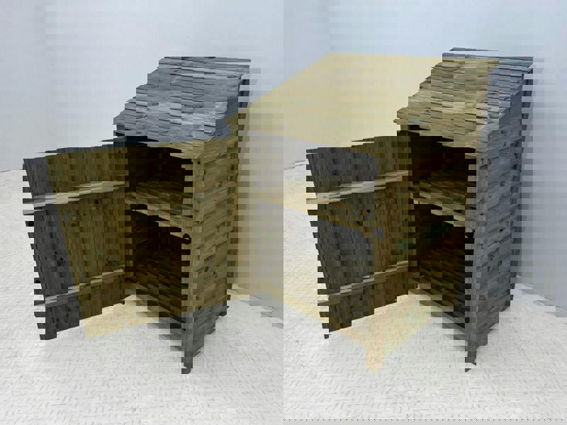 Arbor Garden Solutions Wooden Premium Tongue/Groove Log Store with Door and Shelf (W-99cm, H-126cm or H-180cm, D-88cm)