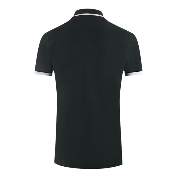 Aquascutum Branded Collar Polo Shirt - Black