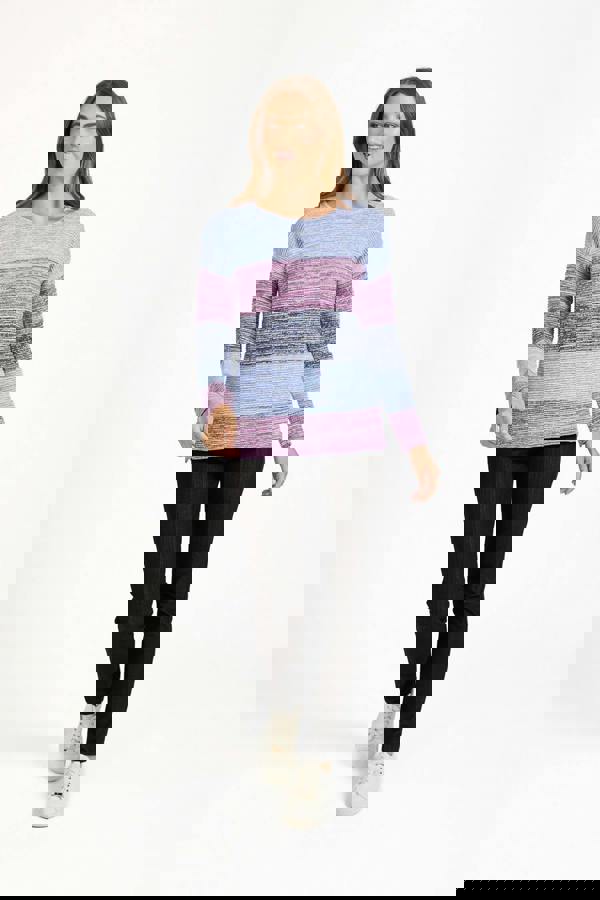 Ottoman Marl Colour Block Jumper