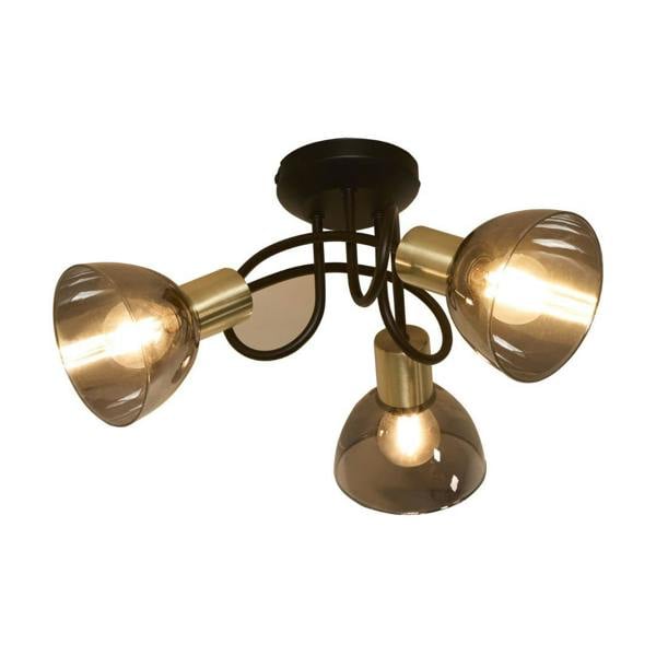 Pagazzi Lighting Elisa 3 Light Black & Gold Flush Ceiling Light