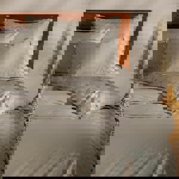 Soak&Sleep Mocha Stonewashed Cotton 30cm Standard Fitted Sheets