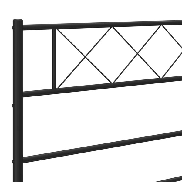 Berkfield Metal Headboard Black 125x90 cm