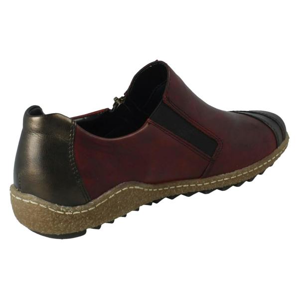 Rieker Ladies Rieker Zip Fastening Leather Casual Shoes L7571