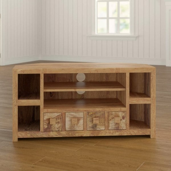 IH Design Logan Light Mango Corner TV Unit