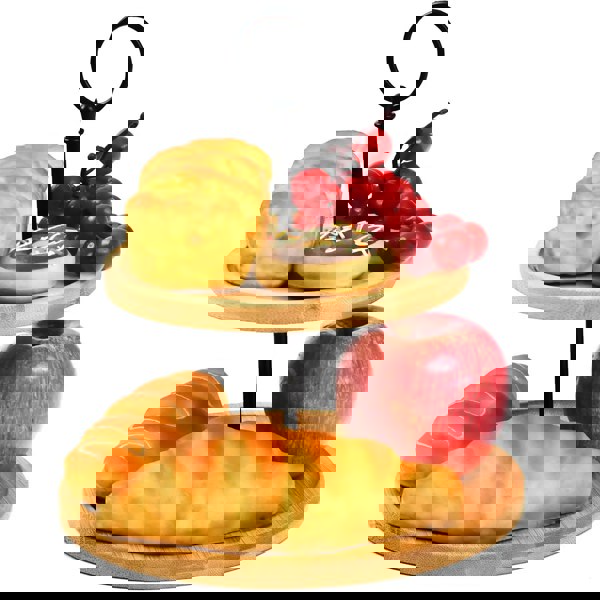 Maison des Cadeaux Bamboo 2-Tier Cake Stand