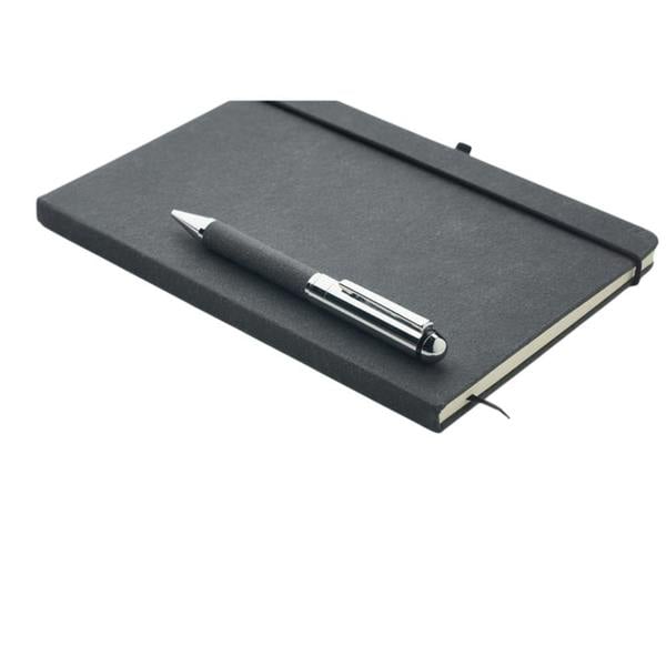 MidOcean Eleganote Leather Notebook & Pen - Black - 
