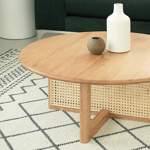 Dora Rattan Coffee Table, Light Oak-Weilai Concept-Weilai Concept