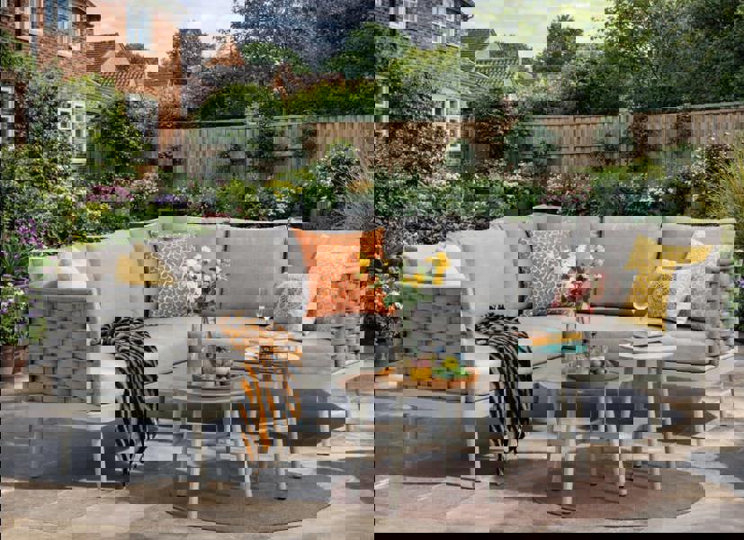 Larissa 7 Seater Corner Garden Sofa Set – Aluminium Frame The Garden Furniture Shop